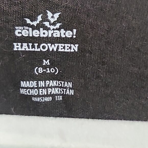 Black Tee Metallic Gold Cat Sitting on Crescent Moon Night Sky Star Kitty M 8/10 - Picture 4 of 5